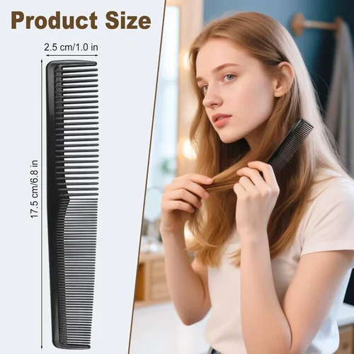 Miniatura 2 de Peines envueltos individualmente, 100 peines de plástico a granel, color negro, 2 peines para el cuidado del cabello, peine desechable a granel