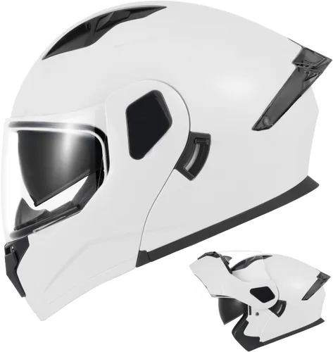 Miniatura 8 de Casco modular de motocicleta, aprobado por DOT, ligero de cara completa, para cuatrimotos y motocross, de doble visera, protector solar