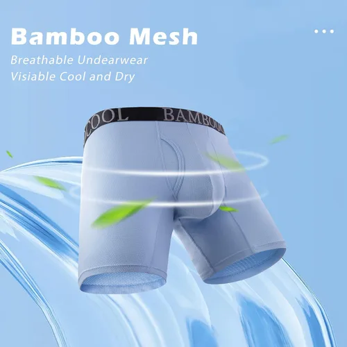 Miniatura 2 de BAMBOO COOL Men's Cool Breathable Mesh Underwear Moisture-Wicking Boxer Briefs Performance 4 Pack