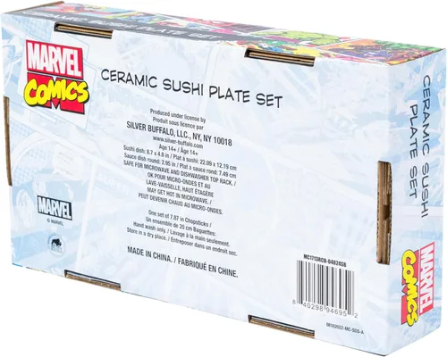 Miniatura 8 de Silver Buffalo Marvel Avengers Juego de vajilla con diseño de Hulk, Iron Man, Capitán América, Thor, Black Panther y Spiderman, incluye plato