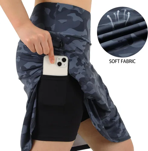Miniatura 90 de ANIVIVO Faldas pantalón para mujer de 20 pulgadas de longitud a la rodilla, faldas deportivas de pickleball para tenis, golf y pickleball