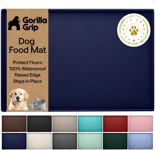 Miniatura 25 de GORILLA GRIP - Alfombrilla de silicona 100% impermeable con bordes elevados, sin BPA, para mascotas, tapetes para comida de perros y gatos, contiene