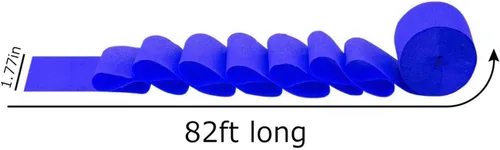 Miniatura 2 de Serpentinas de papel crepé azul marino, naranja, 6 rollos (82 pies por volumen)