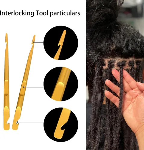 Miniatura 3 de Herramienta de entrelazado, para rastas Microlock, herramientas de reapriete sin esfuerzo para rastas y hermanas, peinados, agujas de ganchillo