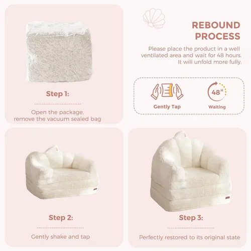 Miniatura 8 de MAXYOYO Sofá Cama Plegable, Sofá Convertible 2 en 1 para Tumbona, Cómoda Silla Puf Individual para Adultos, Sofá Cama de Piso con Asa, Sofá Cama