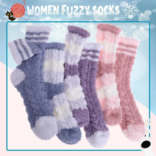 Miniatura 5 de ANTSANG Womens Fuzzy Socks Slipper Winter Fluffy Comfy Cozy Socks Cabin Warm Home Socks