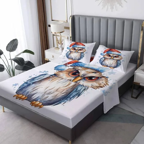 Miniatura 10 de Sábanas para perros tamaño individual – Sábanas y fundas de almohada de copo de nieve – 100% microfibra, estampado de alta cantidad de hilos, sábana