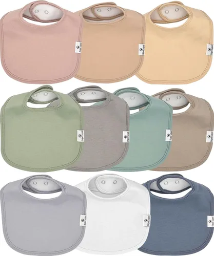Miniatura 18 de DiaperSquad's 100% Organic Cotton Baby Drool Bibs, Super Absorbent & Adjustable Baby Bibs for Drooling and Teething Neutro