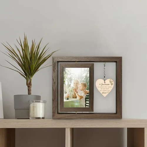 Miniatura 5 de EYITUPC Un nieto es alguien que alcanza tus manos pero toca tu corazón Marco de Fotos Regalos para Abuelos Primerizos, Muestra Dos Fotos de 4x6