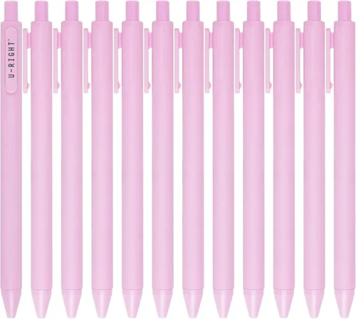 Miniatura 8 de U-RIGHT 12 piezas de bolígrafos de tinta de gel, tinta negra de 0.5 mm, punta fina, escritura suave, bolígrafos bonitos para oficina y escuela Verde