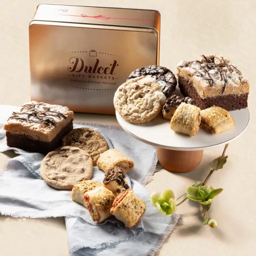 Dulcet Gift Baskets Caja de regalo de panadería gourmet a la antigua, caja de regalo única para aniversario, boda, inauguración de la casa y todas