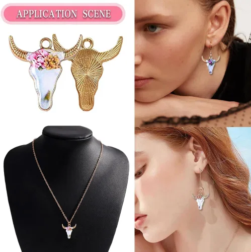 Miniatura 4 de Colgantes de Esmalte Chapados en Oro Vacas Encantos de Animales Metálicos para Aretes, Collares, Pulseras, Llaveros, Accesorios de Joyería DIY