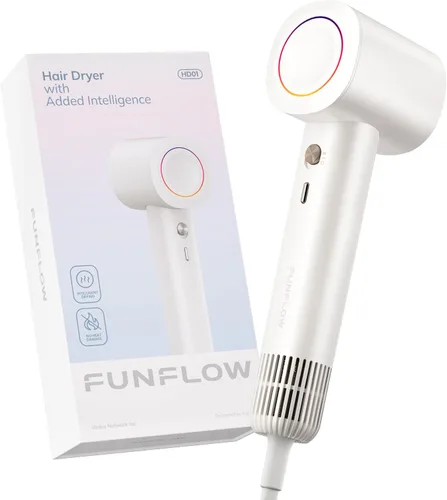 Funflow Mini secador de pelo, ligero motor de alta velocidad de 0.64 libras y 110.000 RPM para secado rápido, secador de pelo de viaje silencioso