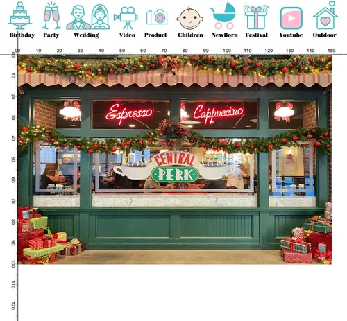 Miniatura 2 de Fondo de tela de 5 x 3 pies, decoración temática de Navidad, suministros de telón de fondo para fiesta de cumpleaños, retratos para sesión de fotos