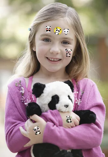 Miniatura 3 de 270 tatuajes temáticos de panda, calcomanías temporales adecuadas para fiesta de cumpleaños temática de panda, revelación de género, baby shower