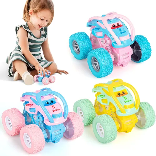 LODBY Juguetes de Coches para Regalos de Niñas de 2, 3 y 4 Años, Juguetes de Coches de Retroceso para Niños Pequeños de 2-6 Años, Camiones Monstruo
