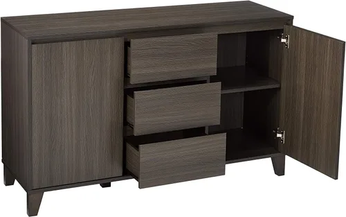 Miniatura 4 de Kings Brand Furniture – Mesa consola de gabinete de servidor de buffet de madera, gris roble