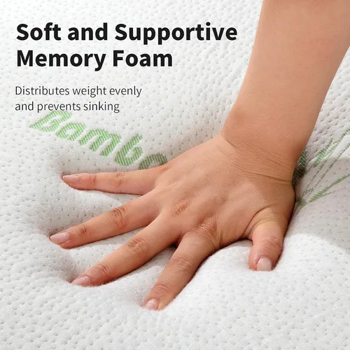Miniatura 6 de HOMBYS Cubrecolchón de espuma viscoelástica para cama de masaje con rayón refrescante derivado de bambú, cubrecolchón de mesa de cama con pestañas