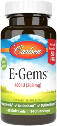 Miniatura 11 de Carlson - E-Gems 400 UI (268 mg), vitamina E de origen natural, bienestar óptimo, 140 geles blandos