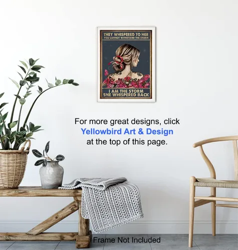 Miniatura 6 de They Whispered to Her You Cannot Withstand The Storm - Arte de pared con cita inspiradora - Decoración de pared de mariposa - Regalos motivacionales