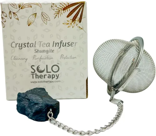 Miniatura 11 de Infusor de té de cristal, cristal de amatista, colador de té de malla de acero inoxidable, filtro de té de bola de cristal de amatista con gancho