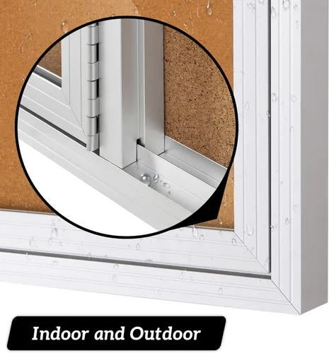 Miniatura 5 de INNOVART Tablero de anuncios cerrado de 96 x 48 pulgadas, tablero de anuncios de corcho con cerradura con marco de aluminio, tablero de anuncios