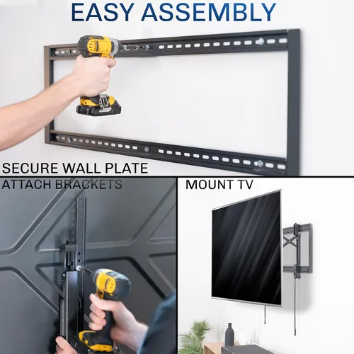 Miniatura 9 de VIVO Soporte de pared para TV ultra resistente para pantallas de 43 a 90 pulgadas, montaje fijo grande, se adapta a VESA de hasta 31.496 x 15.748