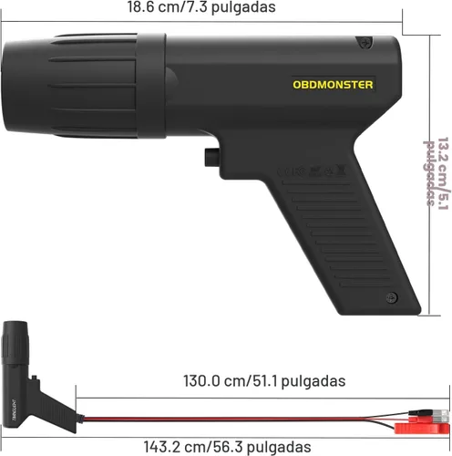 Miniatura 5 de Pistola de sincronización automotriz de 12V, pistola de sincronización de encendido inductiva para motores de gasolina de 2 y 4 tiempos para N123