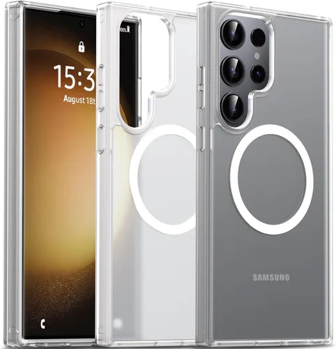 Miniatura 10 de Oterkin Funda magnética para Samsung Galaxy S24 Ultra mate, funda para teléfono S24 Ultra compatible con MagSafe, esmerilada, translúcida, a prueba