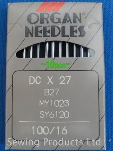 Agujas industriales para máquina de bloqueo B27, órgano, para, hermano, juki, etc. Tamaño 100/16 de Sewing Supplies Direct