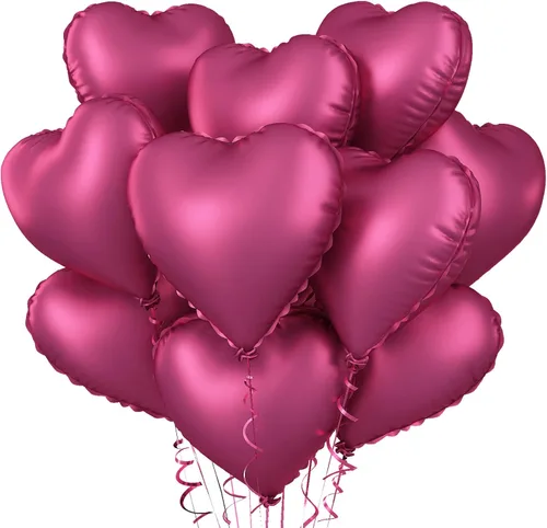 Miniatura 14 de Globos de corazón azul bebé, 10 piezas de globos en forma de corazón azul claro y blanco pastel, globos de papel de aluminio blanco arena crema