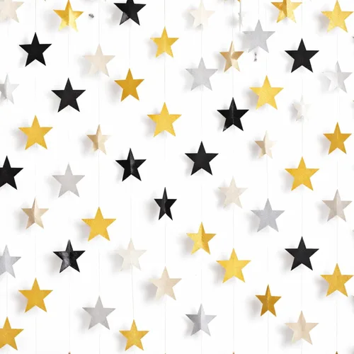 Miniatura 41 de Patelai Guirnalda de estrellas con purpurina 2026, decoración de graduación de 130 pies, pancarta colgante de estrella para fiesta, cumpleaños