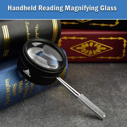 Miniatura 3 de Rongon Lupa de mano para trabajo cercano, lupas de lectura de alta claridad 35X, lupa portátil para degeneración macular, lectura de personas