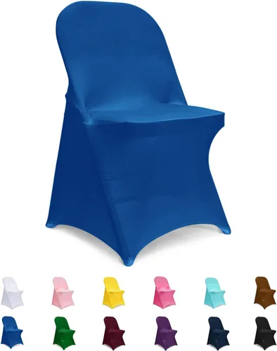 Miniatura 8 de Fundas para sillas plegables de elastano, 6 unidades, color negro, fundas ajustables universales para sillas para bodas, fiestas, banquetes