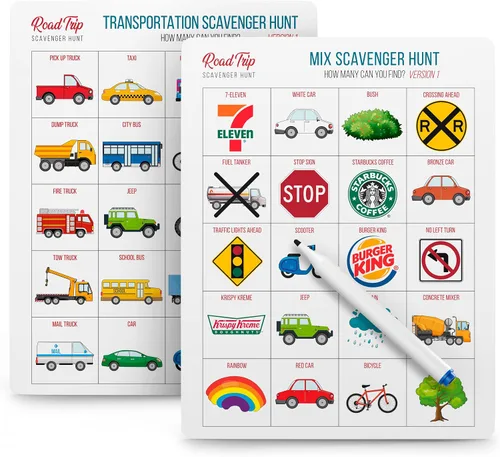 WELL BALANCED Bingo en el Coche - Esenciales para Viajes por Carretera: Actividades y Juegos de Coche para Niños de 4 a 8 Años