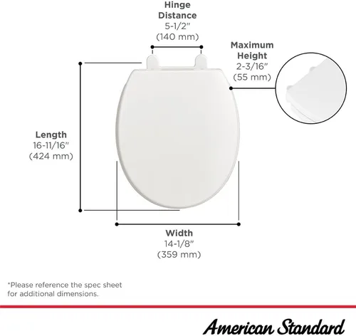 Miniatura 5 de American Standard 5024B65G.020 ASIENTO DE LUJO TRANSICIONAL RD WHT, Blanco