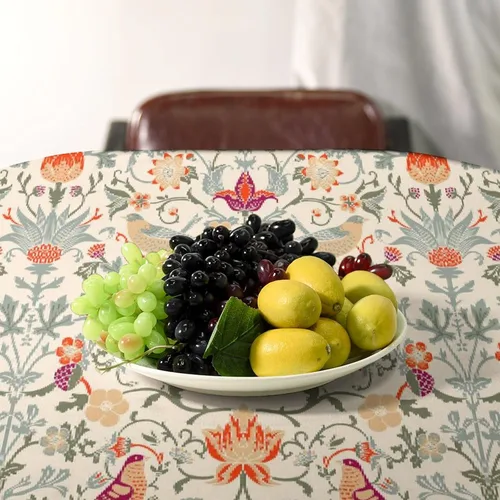 Miniatura 134 de Mantel Floral Retro de Pájaros, Diseño Original Bohemio William Morris Estampado Cubierta de Mesa para Hogar Picnic Fiesta Comedor Cocina William