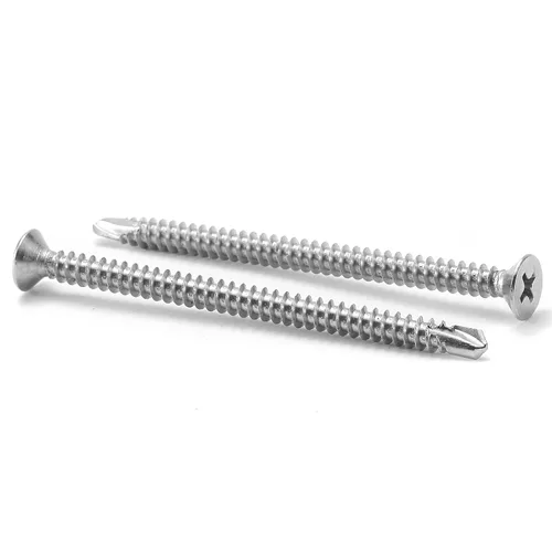 Miniatura 15 de Tornillos de chapa metálica #8 x 1-1/4 pulgadas, 100 tornillos Tek de cabeza plana de acero inoxidable 410, tornillos autorroscantes rápidos por SG