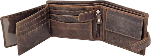 Miniatura 2 de StarHIDE - Cartera de piel con bloqueo RFID para hombre, con ventana de identificación y monedero, color marrón