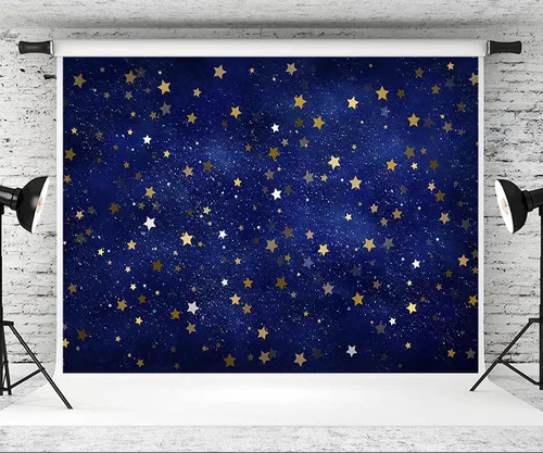 Kate Telón de fondo de estrellas azules de 7 x 5 pies, fondo de fotos estrelladas por la noche, cielo nocturno, accesorios de estudio fotográfico