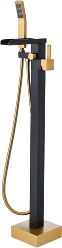 Miniatura 10 de BAGNOLUX Grifo de bañera de latón macizo para montaje en el suelo, grifo de bañera independiente, relleno de bañera independiente, boquilla Brushed