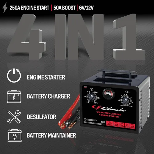 Miniatura 2 de Schumacher Electric Cargador de batería controlado por tiempo de 6 V/12 V y arrancador del motor - Cargador controlado de precisión con temporizador