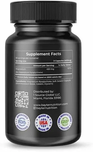 Miniatura 2 de Bisglicinato de magnesio extra fuerte 100% quelado para una alta absorción para apoyar el sueño reparador y la relajación muscular, 90 cápsulas