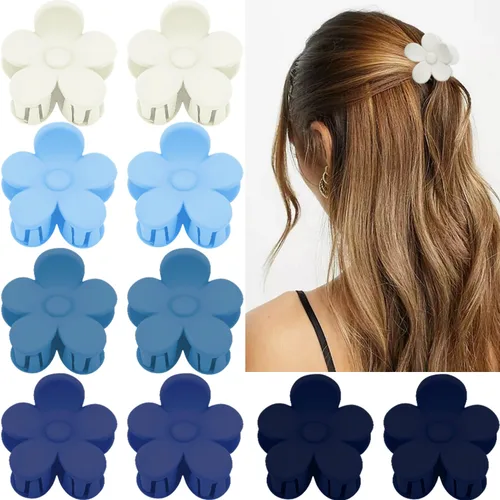 Miniatura 8 de ATODEN Accesorios para el cabello de flores pequeñas: 10 pinzas de garra de margarita, pinzas de mandíbula mate de 1.6 pulgadas para cabello grueso