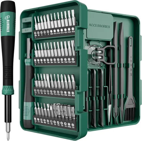 Miniatura 10 de STREBITO Juego de destornilladores de precisión pequeños de 64 piezas con Torx, Triwing, Pentalobe, kit de herramientas de reparación electrónica