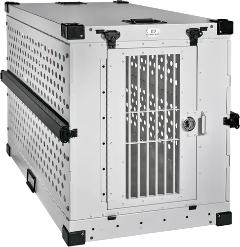 K9 Kennel Boss - Jaula para Perros de Aluminio Revestido en Polvo Completamente Plegable y Resistente - Grande (Blanco)