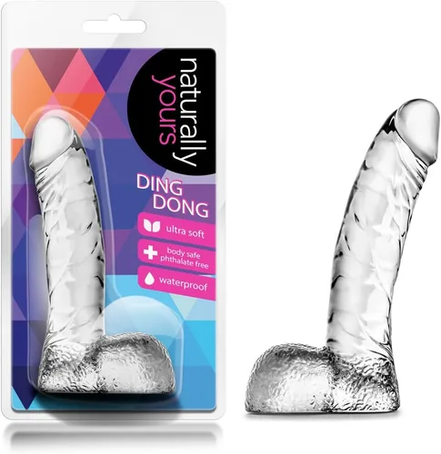 Blush - Consolador realista de 5.5 pulgadas Naturally Yours Ding Dong, suave y delgado, para principiantes, anal y vaginal, juguete sexual para