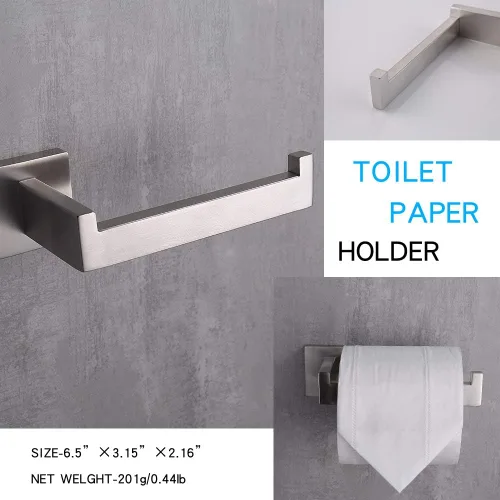 Miniatura 5 de TASTOS Juego de accesorios de baño de 3 piezas de níquel cepillado montado en la pared, juego de accesorios de baño de acero inoxidable de alta