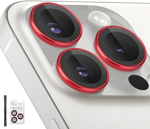 Miniatura 10 de Protector de lente de cámara para iPhone 16 Pro/iPhone 16 Pro Max, protector de lente de anillo de cámara de vidrio templado individual con bandeja