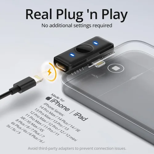 Miniatura 5 de Hingso Micrófono Lavalier inalámbrico para iPhone, Android, 48 khz, batería de 50 horas, cancelación de ruido, micrófono magnético para iPhone